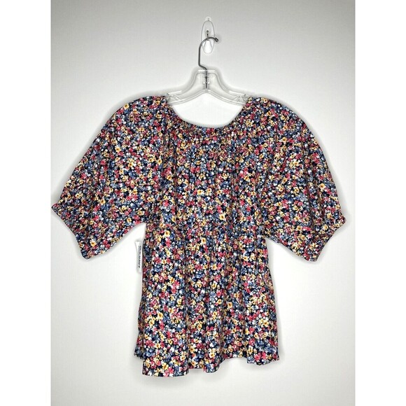 Old Navy Top Women Small Floral Pattern Balloon Sleeve Elastic Arm Chest NWT - Picture 8 of 8